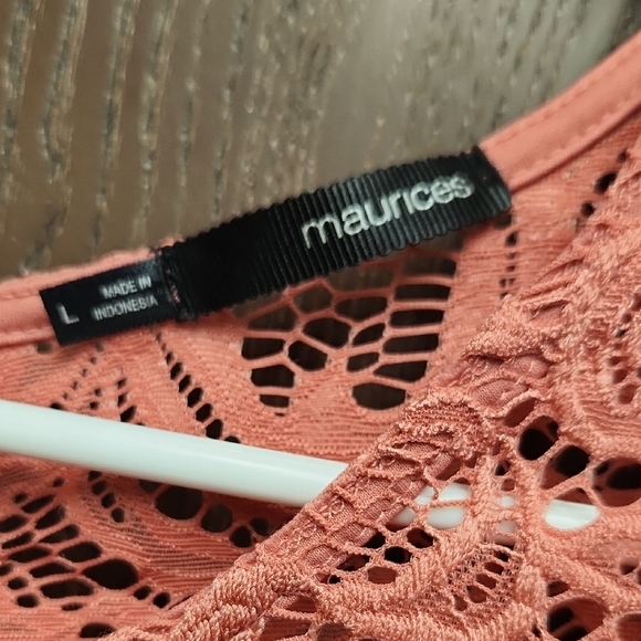 Maurices Coral Lace Cap Sleeve Blouse - Picture 2 of 3